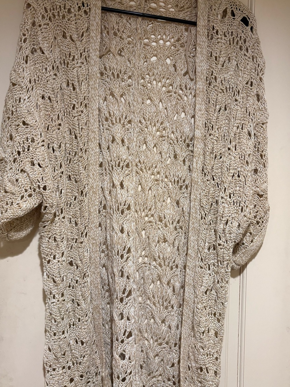 American Eagle Outfitters Open Knit Cardigan - Beige/Cream